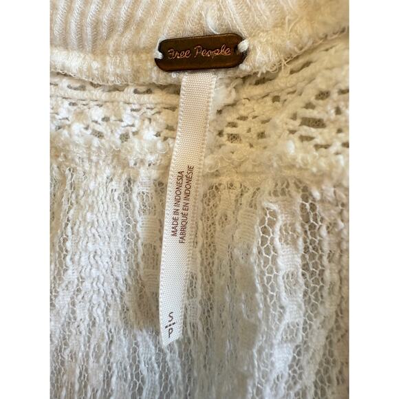 Free people spring valley lace trim thermal top S boho oversized - Picture 3 of 8